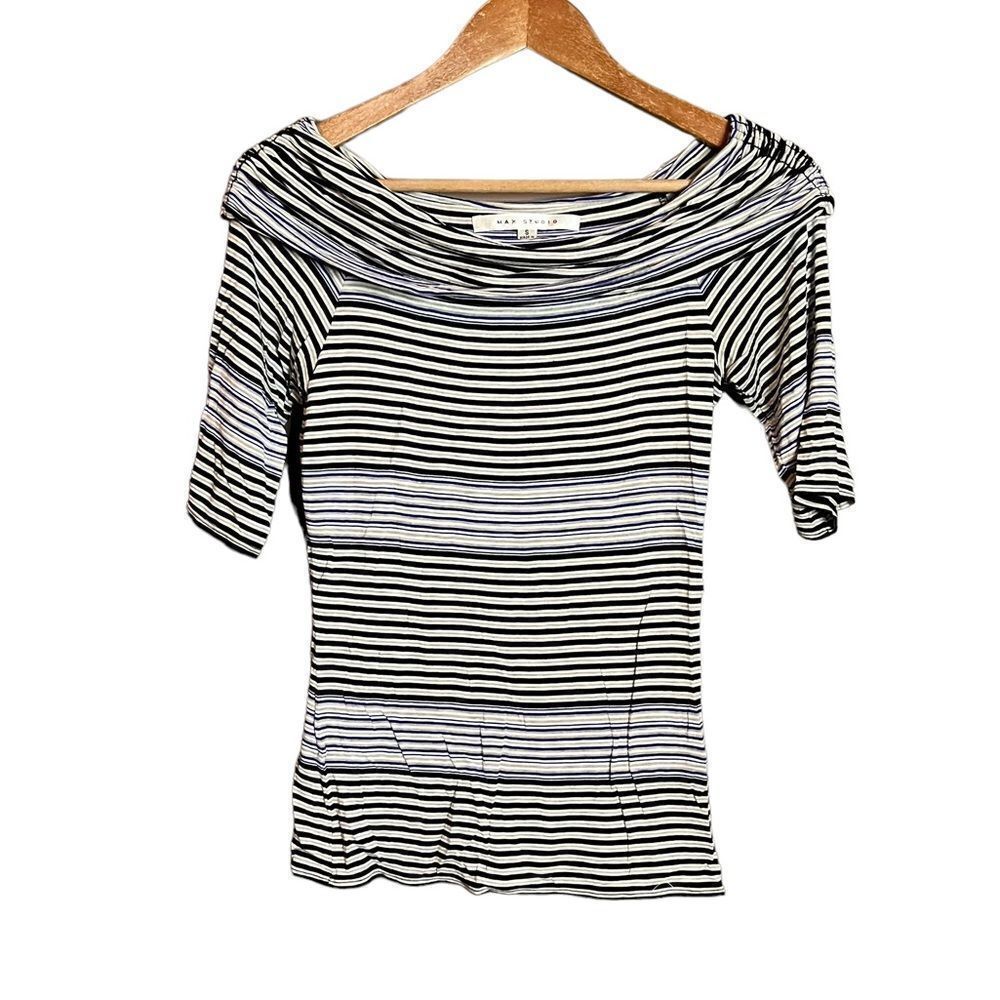 3 for $30!‎ Max studio striped cowl neck shirt